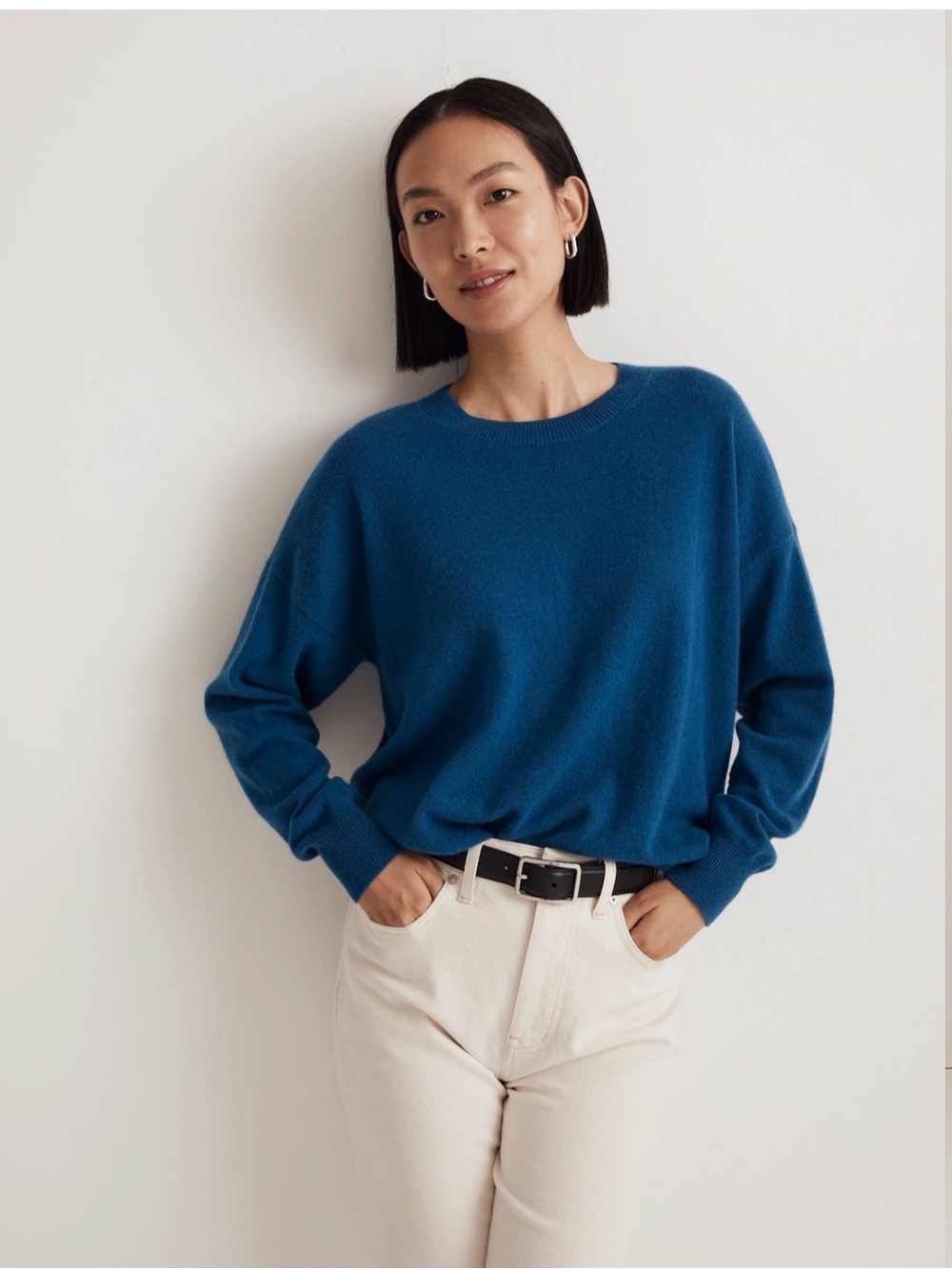 Madewell Re)sponsible Cashmere Oversized Crewneck Sweater size S - Picture 2 of 6
